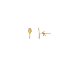Tennis Racket Crystal & Enamel Stud Earrings