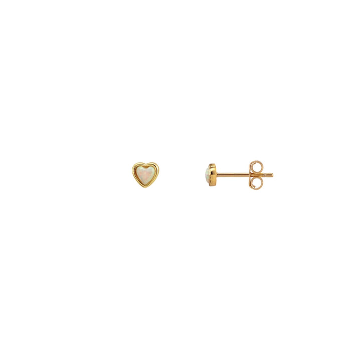 Opal Heart Studs
