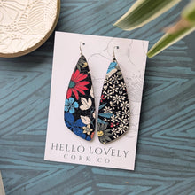 Sixties Floral Cork Wing Earrings