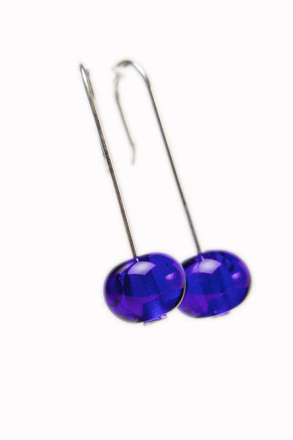Bubble Bead Cobalt Blue Earrings