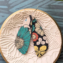 Sixties Floral Cork Wing Earrings