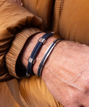 Little Lewis DBL Navy Silver Bracelet