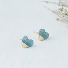 Full Heart Studs Amazonite