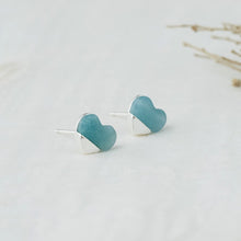 Full Heart Studs Amazonite