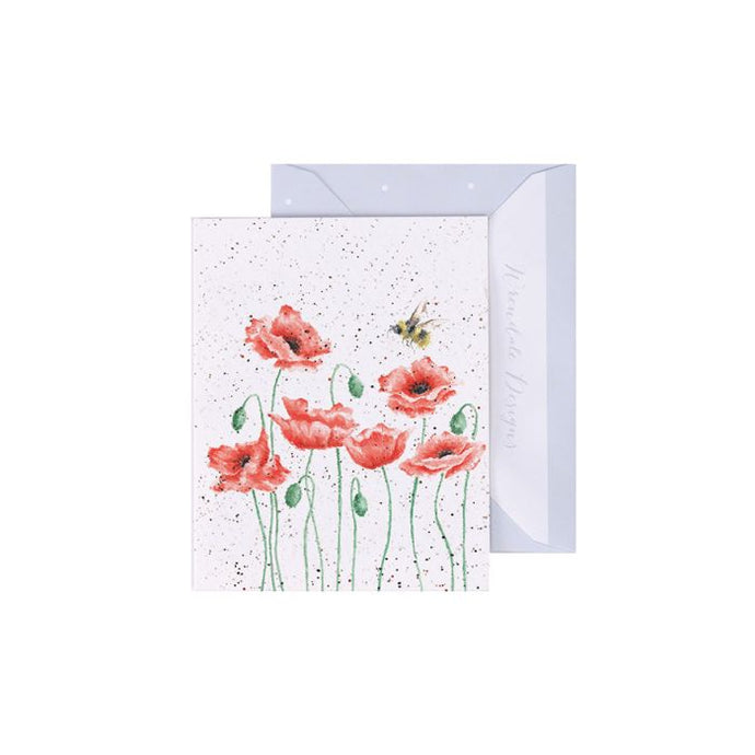 Poppies and Bee Enclosure Card