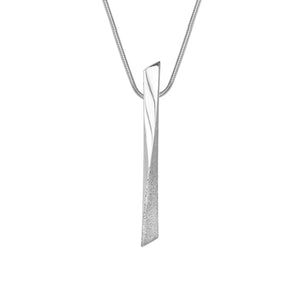 Grass Twist Bar Silver Necklace