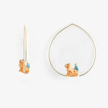 Hoop Porcelain Figure Earrings