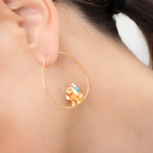 Hoop Porcelain Figure Earrings
