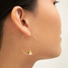 Hoop Porcelain Figure Earrings