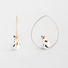 Hoop Porcelain Figure Earrings