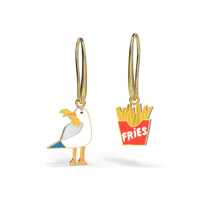 Seagull & Fries Drop Earrings