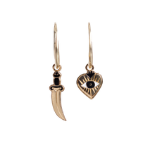 Heart & Dagger Drop Earrings