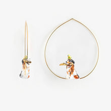 Hoop Porcelain Figure Earrings