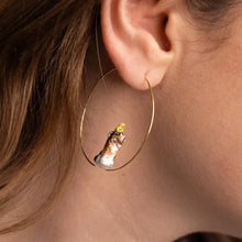 Hoop Porcelain Figure Earrings