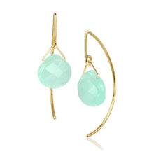 Lantern Ocean Quartz Arc Earrings