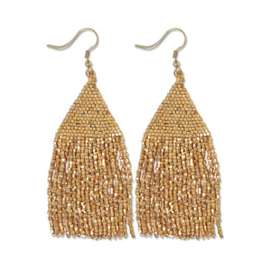 Lexie Solid Beaded Fringe Earrings