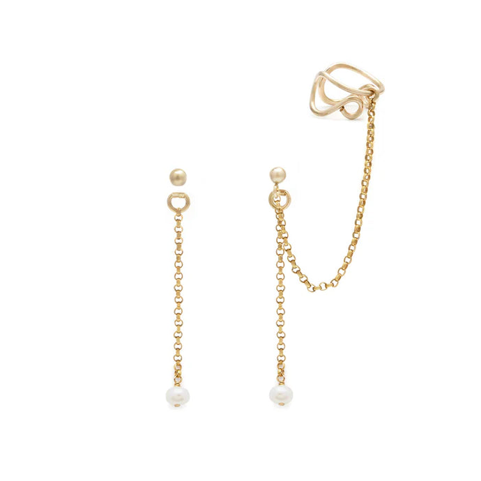 Cascade Ear Cuff Set Pearl