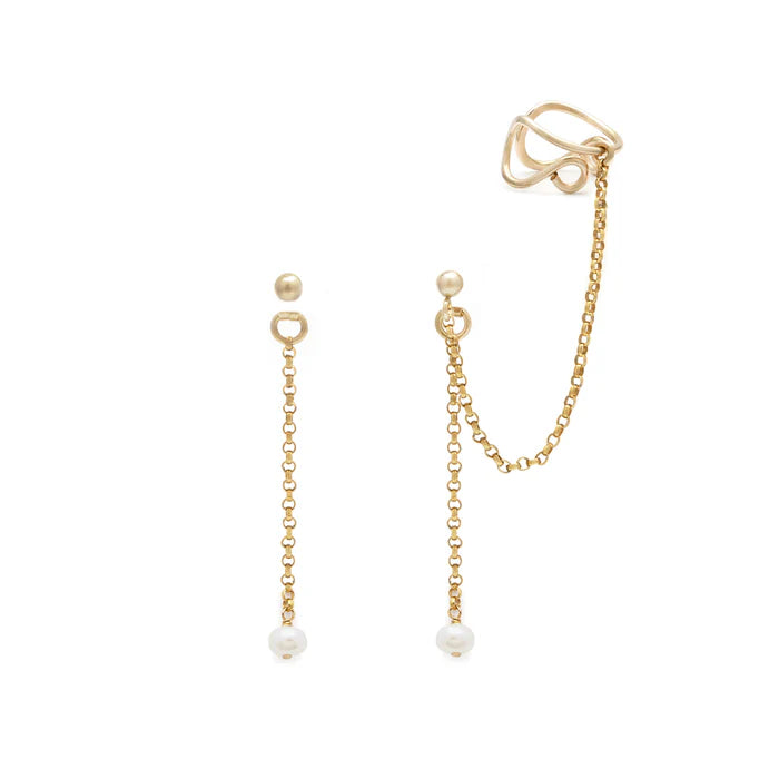 Cascade Ear Cuff Set Pearl