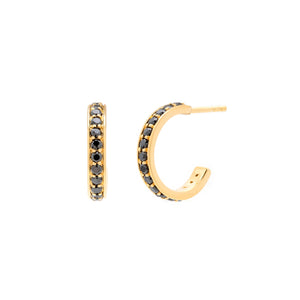 Mini Mariah Black CZ Hoops