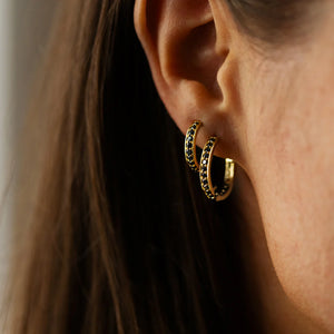 Mini Mariah Black CZ Hoops
