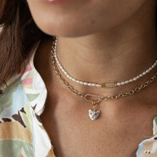 Link Chain Necklace worn with a charm