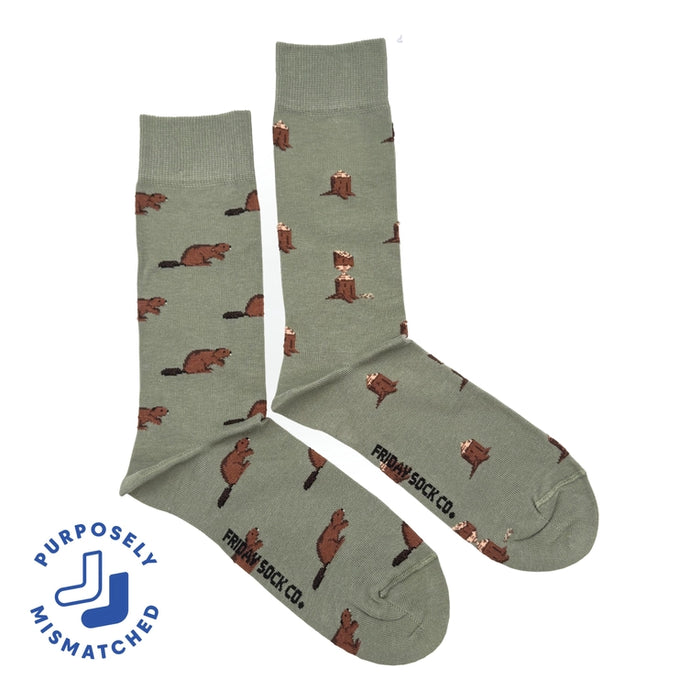 Beaver & Log Men's Socks
