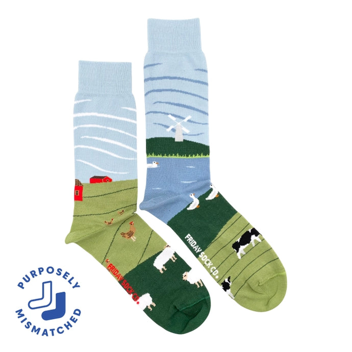 Barnyard Scene Men's Socks