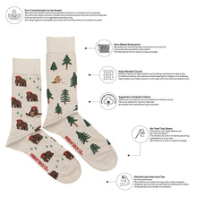 Bear in Hat and Trees Men's Socks