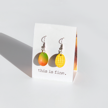 pair of 3D printed mango dangle earrings