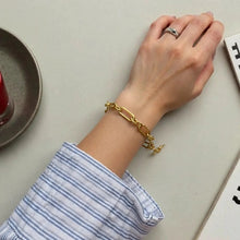 Paperclip 14k Gold Plated Steel chain bracelet