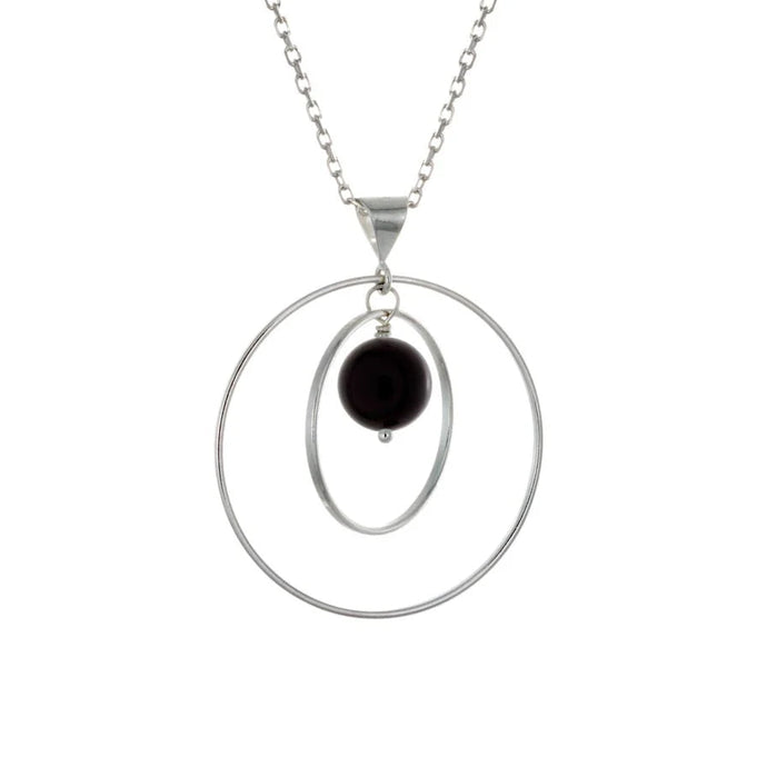 Orbit Black Onyx Loop Necklace