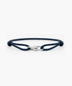 Daunting Dean Navy Silver Bracelet