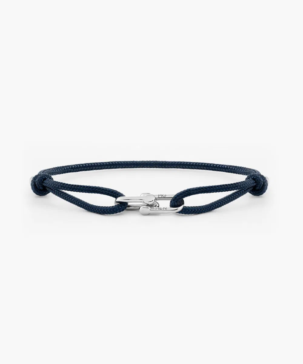 Daunting Dean Navy Silver Bracelet