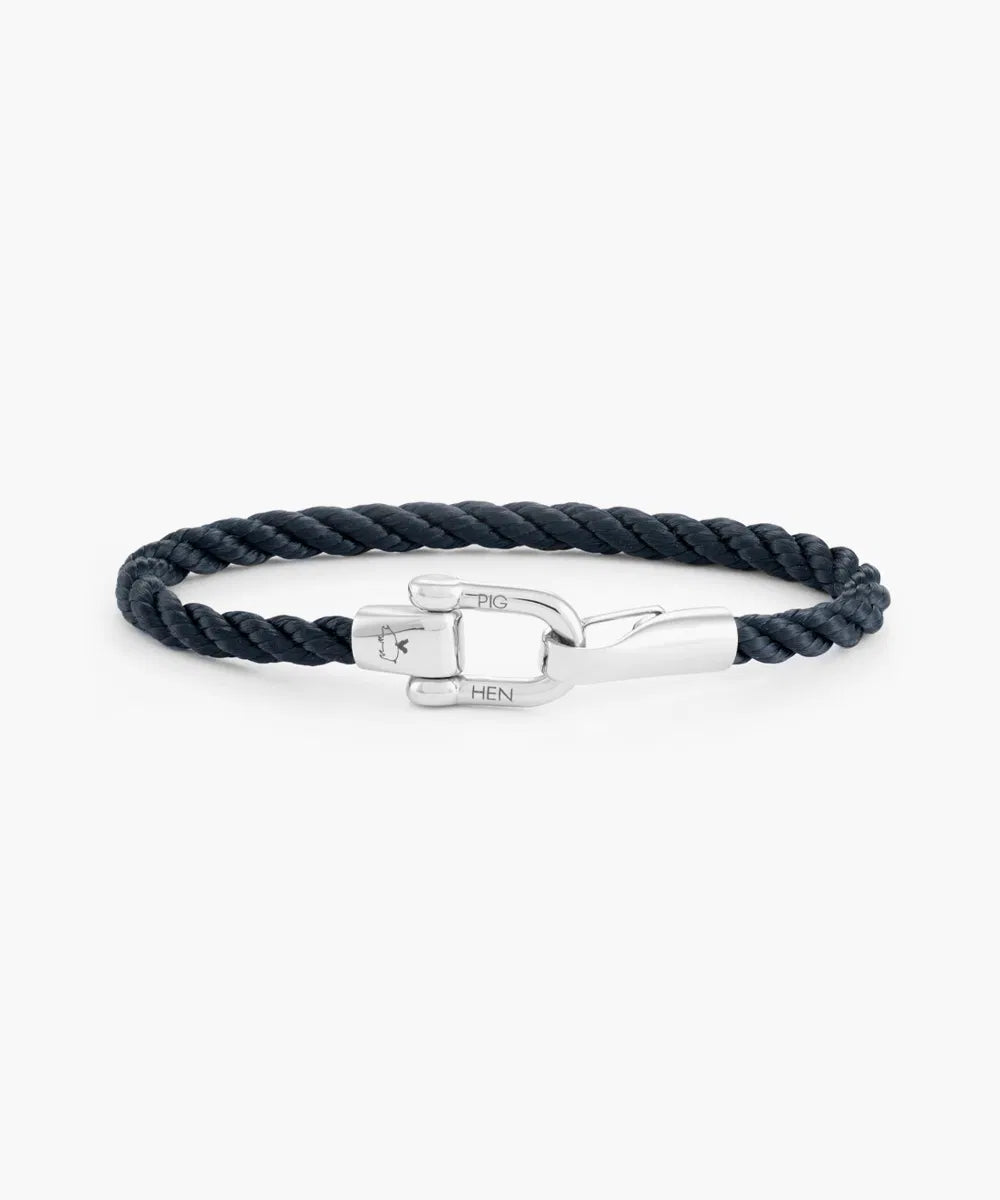 Lobster Larry Navy Silver Bracelet