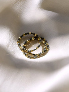 Stretchable Gemstone Beaded Ring Set Of 3