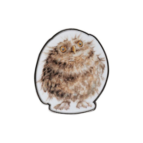 Round Owl Pin Badge