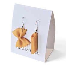 3D printed different types of pasta dangle earrings