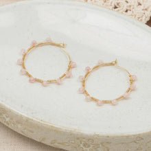 Pritti Hoops Rose Quartz