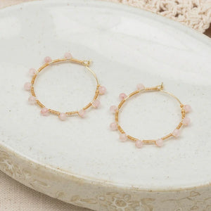 Pritti Hoops Rose Quartz