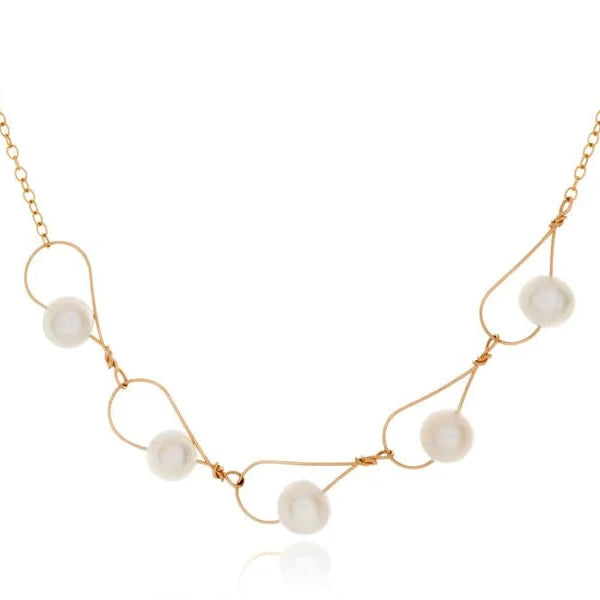Rain White Pearl Segment Necklace