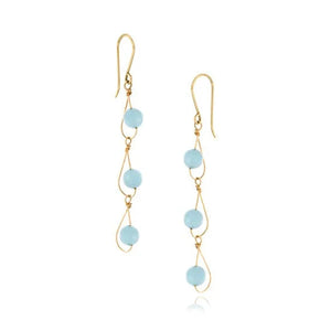 Rain Aquamarine Trio Earrings