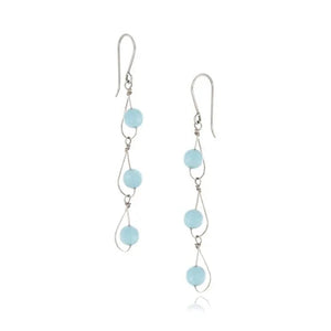 Rain Aquamarine Trio Earrings