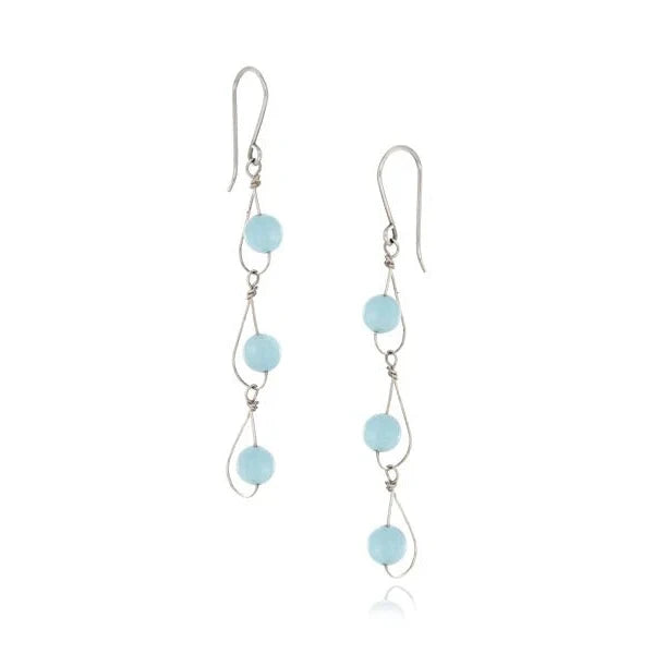 Rain Aquamarine Trio Earrings