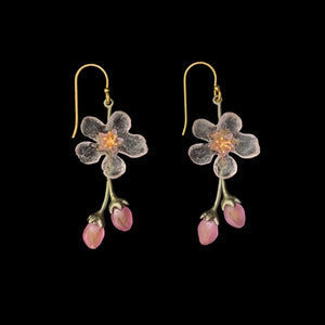 Peach Blossom Flower Drop Earrings