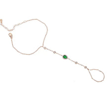 Ring and Bracelet Crystal Chain Emerald