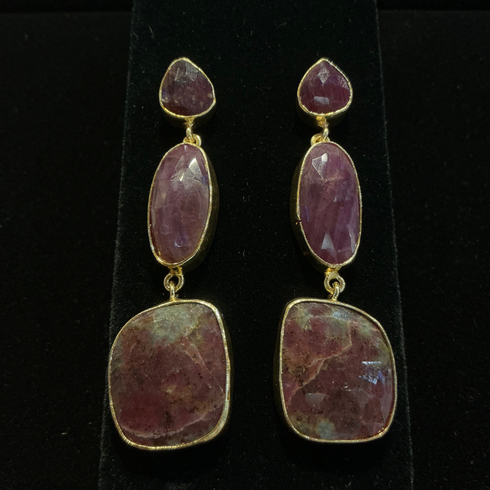 Sapphire Triple Earrings