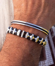 Bold Bob Navy Silver Bracelet