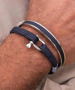 Navarch Navy Silver 9mm Cuff