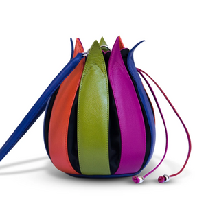 bylin Multicolour Structure Leather Tulip Bag 071306