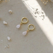 Zia Hoops Rose Quartz